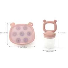 Baby Food Freezer Tray And Fruit Feeding Combo (2pcs), Breastmilk Popsicle Mold, Fruit Feeder And Baby Self Feeding Food Supplement Pacifier - Multicolor - View 3