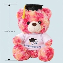 1 件 23 厘米可爱医生熊毛绒玩具娃娃、毕业礼物、派对礼物、毛绒柔软泰迪熊公仔、家居装饰、穿着 T 恤