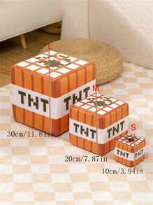 毛绒 TNT 风格娃娃，柔软立方体枕头娃娃，非常适合生日、新年和母亲节礼物 - 紅白色 - 查看 5