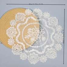1pc Lace Embroidered Table Placemat, Decor Pad For Furniture, Photography Prop - Multicolor - View 2