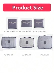 6 件装旅行行李打包袋，手提箱衣服收纳袋，可折叠收纳袋鞋袋内衣袋衣服收纳袋衣服收纳袋旅行收纳袋套装旅行收纳袋套装包装袋大容量化妆品收纳化妆盒，适用于口红、刷子、护肤品、手机、硬币、小物品，适用于家庭、礼物、度假和节日万圣节圣诞节多功能用途 - 彩色 - 查看 4