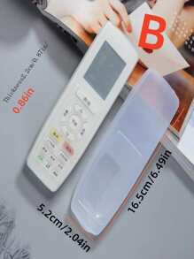 1 pieza Funda protectora de silicona transparente para control remoto de TV/AC para polvo, bolsa, organizador, almacenamiento, aislamiento, San Valentín, cachorro, carnaval, decoraciones de fiesta, decoración de cocina, artículos del hogar - color transparente - Ver 7