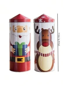 1pc Christmas Tin Box Creative Storage Jar Gift Box Christmas Decoration Gift Box Small Gift Decorations - Multicolor - View 3
