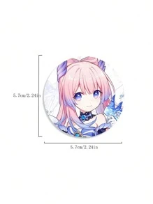 Metal Laser Cut Anime Game Badges, Pins & Brooches For Raiden Shoggun, Hu Tao, Klee And Other Cute Characters