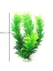 充滿活力的水族箱裝飾:適合魚缸的綠色天鵝絨樹仿真植物 - 綠色 - 查看 5