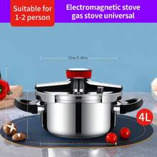 4L/5L/6L/7L/8L/1L Mechanical Pressure Cooker, Stainless Steel, Suitable For Gas & Electric Stove, Home Use Seafood Boil - Black - View 11