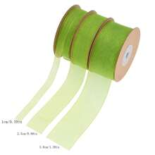 1 Roll Transparent Encrypted Organza Ribbon, Suitable For Flower Gift Box Packing, Making Bows, Christmas DIY Decoration,Christmas - Multicolor - View 3