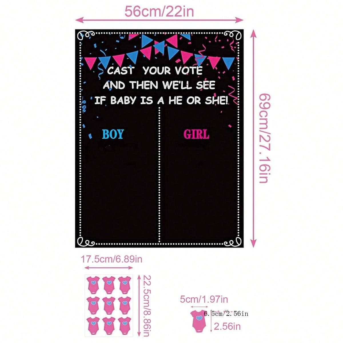 Baby Shower Gender Reveal Message Box, Voting Board Poster SHEIN EUR