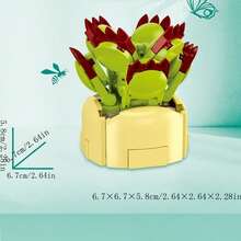 Bộ 10 khối xây dựng chậu, 520 khối gạch xây dựng mini có mô hình chậu hoa chân thực, khối gạch xây dựng cây lâu năm sáng tạo trang trí nhà cho người lớn, quà tặng sinh nhật và trang trí trong nhà cho ngày lễ tình nhân - Nhiều màu - Xem 7