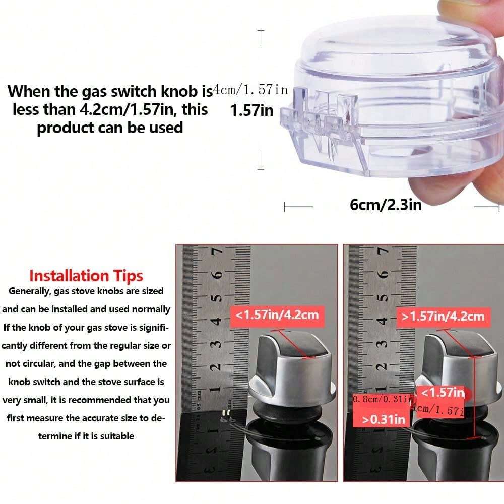 Stove Knob Covers For Baby Safety (4 + 2 Packs) DoubleKey Design And