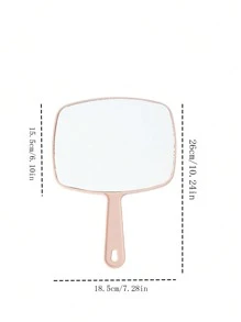 1pc, Extra Large Handheld Multi-Function Makeup Mirror. Professional Salon-Grade Hair Comb Mirror With Handle, Can Be Hung - Portable, No Batteries Required, Polished Finish, Suitable For Styling And Makeup Best Gifts Birthday Graduation Home Decor Back To School Room Decor School Supplies - Multicolor - View 3