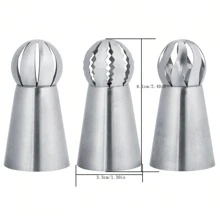 3pcs/5pcs/7pcs/10pcs/12pcs Stainless Steel Russian Piping Tips Sphere Ball Icing Confectionary Pastry Tips Cupcake Decorator Kitchen Bakeware Frosting Icing Piping Nozzles Set Flower Cake Decorating Tips Kit - Silver - View 4