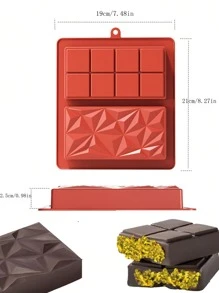 1pc Large Chocolate Bar Mold Deep Dubai, Silicone Thick Chocolate Bar Molds With  Scraper For Filling Pistachio, Chocolate Mold For Baking