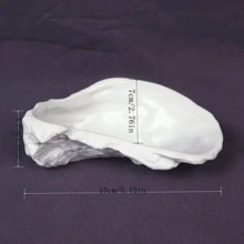 1件/2件陶瓷牡蛎盘，创意盘子，调味盘，分子美食不对称盘子，餐厅陶瓷花形蛋奶沙司砂锅，学校用品 - 白色 - 查看 4