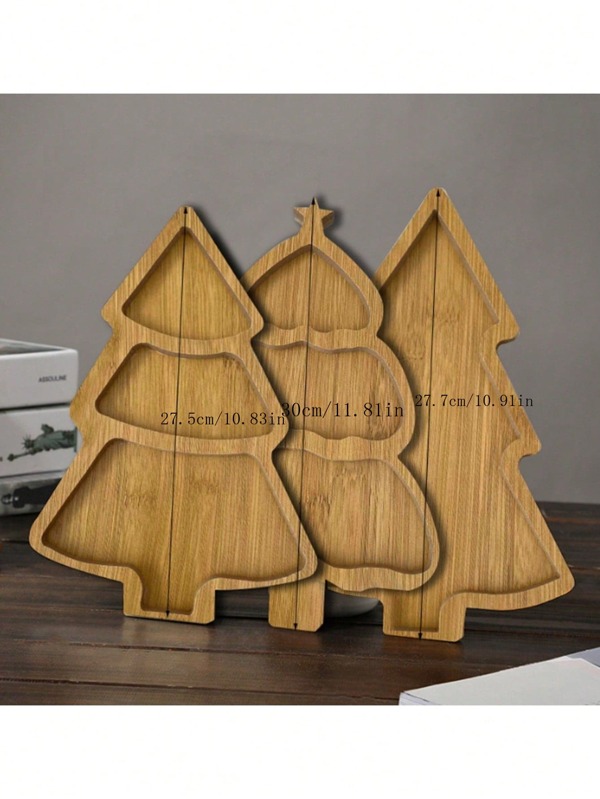 Holz-Mehrkammer Tablett aus Faserplatte, Serviertablett für Utensilien, getrocknetes Obst, Snacks, Lebensmittel-Präsentation Zuhause und im Restaurant, dekoratives Stück