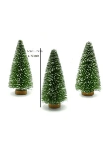5 件迷你圣诞村树瓶刷树剑麻雪森林树带圣诞花环，圣诞树圣诞装饰品小雪松家居人造桌面装饰最佳礼物 - 彩色 - 查看 11