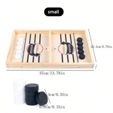 Wooden Fast Sling Puck Game - Interactive Tabletop Hockey Game Toy , Dual Player Catapult Chess Family Game , Ideal Birthday Gift - Multicolor - View 7