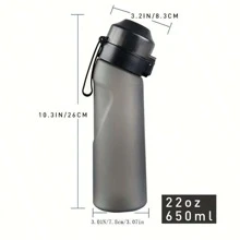 1 Piece Of 650ml Air Bottle Tritan Water Bottle Comes With 1 Sachet Randomly, Air Atmosphere 0 Candy Fruit Flavor, Tritan Plastic Water Bottle Has Atmosphere To Drink More Water, And Comes With 1 Scent Ring Randomly - Multicolor - View 2