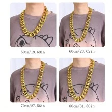 Exaggerated Big Gold Chain Faux Gold Necklace, Personalized Performance Festival Show Prop Accessory, Christmas - Simulation Large Gold Chain - View 8