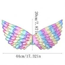 1 件闪闪发光的彩色蝴蝶翅膀，可爱公主生日派对，舞蹈活动服装装饰 - 彩色 - 查看 2