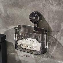 Caja de almacenamiento de toallas faciales de residuos con ventosa, estante montado en la pared para lavabo, estante de almacenamiento de toallas faciales, cesta colgante para el baño - Multicolor - Ver 3