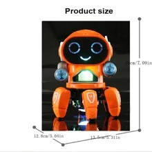 6-Leg Dancing Robot Toy, Children Cute Electric Rotating Light & Music Robot, Moving Forward/Backward With LED Eyes, & Holiday Gift, Suitable For 2-20 Years Old