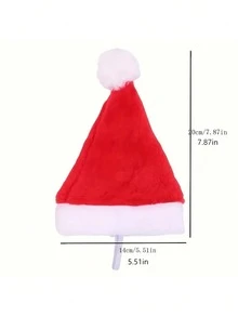 1/2pcs Pet Christmas Hat - Mini Holiday Decor For Dogs And Cats, Made Of Fabric Material, Cute Outfit For Party And Vacation - Red - View 4