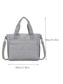 1pc Multifunctional Diaper Bag, Waterproof Travel Backpack For Pregnant Girl & Babies, Large Capacity Tote Bag - Grey - View 2