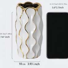 4 tipos de decorações de vasos, ornamentos, vaso decorativo grande de resina minimalista com acabamento em branco e dourado, adequado para decoração de quarto, decoração de casa, decoração de parede, decoração de aniversário, decoração de banheiro, decoração de escritório, decoração de casa, vaso de flores, vaso de vidro
