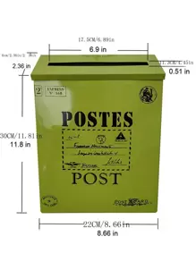 复古别墅镇镀锌铁邮箱信箱邮筒报纸杂志架箱捕手护栏花园门装饰，庭院门邮箱装饰