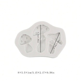 1 st tecknad 3-hålighetssvampformad silikonform DIY-choklad, vax, gipsdekor