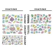 5pcs/Set Mental Health Theme UV DTF Cup Wraps, Waterproof Self-Adhesive Stickers For Mugs, Water Bottles, 16oz Glass Can Wraps, 3D Crystal Label, DIY Crafts - Multicolor - View 8