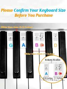 88-Key Piano Keyboard Notes Labeled For Beginners - White Cardboard, Reusable, Marking Musical Score Accessories, Quick Learning Tools With Double Stick Display For Music Lessons, Music Teaching And Classroom Accessories, Instructional Supplies - 1PC - View 4