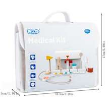 儿童木制医生角色扮演玩具套装，木制过家家医疗套装，婴儿教育逼真注射和诊断玩具，适合3岁以上男孩女孩的医生和护士角色扮演玩具，生日/万圣节/圣诞节礼物，帮助孩子克服对医疗的恐惧并学习基本的医疗保健知识