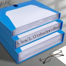 1/5 chiếc bìa đựng tài liệu gấp gọn, nhiều kích cỡ, hộp đựng tài liệu A4, dung tích lớn, chất liệu PP, chống thấm nước và chống bẩn, hộp lưu trữ tài liệu, đựng hợp đồng và chứng chỉ, tùy chọn độ dày 20mm/35mm/55mm, thích hợp cho văn phòng, trường học, tổ chức nhân sự, bìa đựng tài liệu gấp gọn, quà tặng tựu trường/tốt nghiệp (nhãn ngẫu nhiên) - A4 - Màu xanh dương - Xem 7