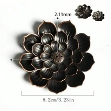 1 件金属莲花香棒架，带可拆卸烟灰收集器 - 优雅的芳香扩散器，黄铜色穿孔香炉，适用于家庭、办公室、酒店、茶馆 - 非常适合家居装饰、房间装饰、桌面装饰 - 用这款精美的配件增强您的家居香味 - 彩色 - 查看 4