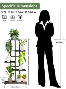 植物架花盆架子植物架子金属分层植物架室内可放置多种植物客厅植物架家居装饰园艺用 - 白色 - 查看 6