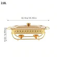 1.5L/2.0L Gold Color Food Warmer With Glass Inner Pot And Lid, Suitable For Gathering - 1.5L - View 8