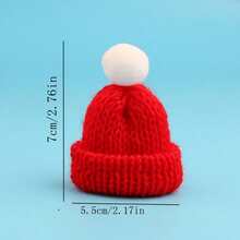 圣诞装饰 1 件针织迷你毛线圣诞帽、暴力熊公仔、酒瓶套、手工制作圣诞装饰配件 - 彩色 - 查看 2