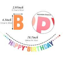 Rainbow Color Happy Birthday Banner,Christmas - Multicolor - View 3