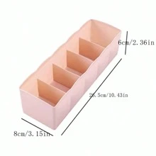 1pc Stackable Compartment Sock Organizer Box, Plastic Drawer Divider For Underwear, Desk Organizer For Socks - Multicolor - View 2