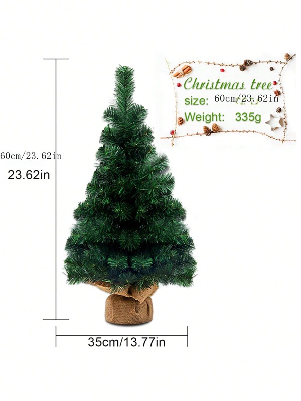 1 pièce Sapin de Noël artificiel de 40 cm/50 cm/60 cm, décoration de Noël, sapin de Noël nu, ornement de bureau miniature, support d'étalage de fenêtre, cadeau de Noël, décorations de Noël, mini sapin de Noël, petit sapin de Noël en lin, décoration de comptoir de bar, sapin de Noël de 40 cm, centre de table
