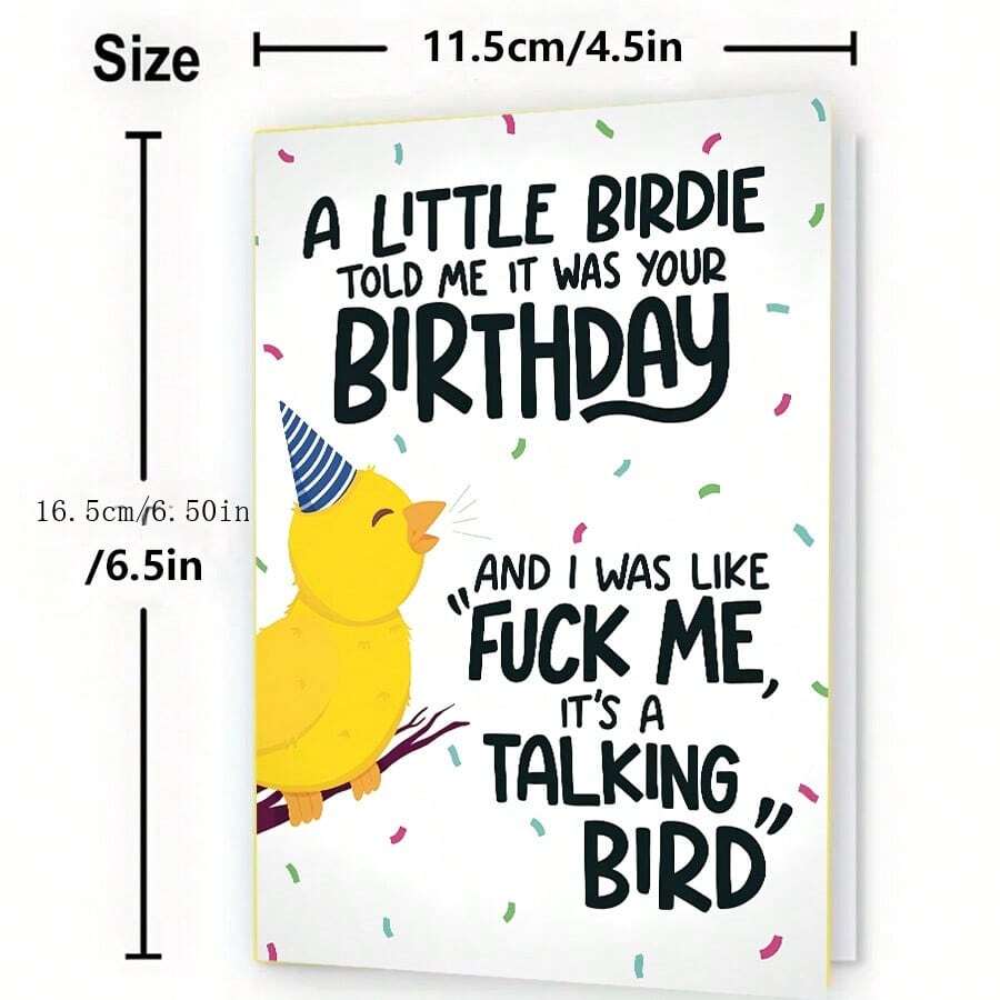 1pc Little Bird Tells Me This Is Your Birthday Card For Him, Her 21,30