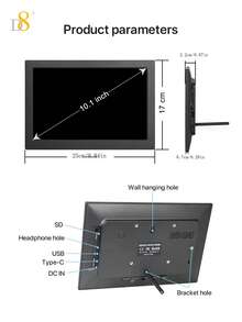 1 khung ảnh kỹ thuật số D8, quà tặng Giáng sinh, quà tặng sinh nhật, quà tặng tiệc Chụp ảnh ngay lập tức Chia sẻ từ xa, Nhập / Xuất Wifi, Màn hình cảm biến trọng lực Đa chạm, Bất kỳ cảnh nào cũng có thể hiển thị Ghi lại những khoảnh khắc cuộc sống, Tích hợp dung lượng lớn 16G Lưu trữ nhiều ảnh miễn phí với Frameo Hỗ trợ thẻ TF 32G để đáp ứng nhu cầu lưu trữ ảnh hàng ngày và giúp việc lưu trữ trở nên tùy ý hơn - màu đen - Xem 3