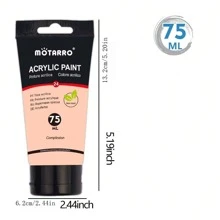Motarro* 管装丙烯颜料，适合艺术初学者、业余画家、画布、岩石、木材、陶瓷（75 毫升 2.6 盎司）