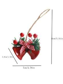4 件装圣诞气氛金属铃铛吊坠圣诞树装饰吊坠 - 彩色 - 查看 2