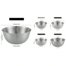 5 chiếc chậu rửa bằng thép không gỉ có vạch chia, chậu rửa salad, bát nấu ăn gia dụng, vạch chia, bát đựng dung tích, chậu rửa bát, giỏ thoát nước, chậu nướng và đánh trứng - Nhiều màu - Xem 2