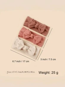 1/3 Stück Kinderkopfband, weiches gestreiftes Schleifen-Dekor Baby Haarzubehör, elastisches Kopfband für Kleinkinder & Säuglinge - Verschiedenfarbig - Übersicht 3