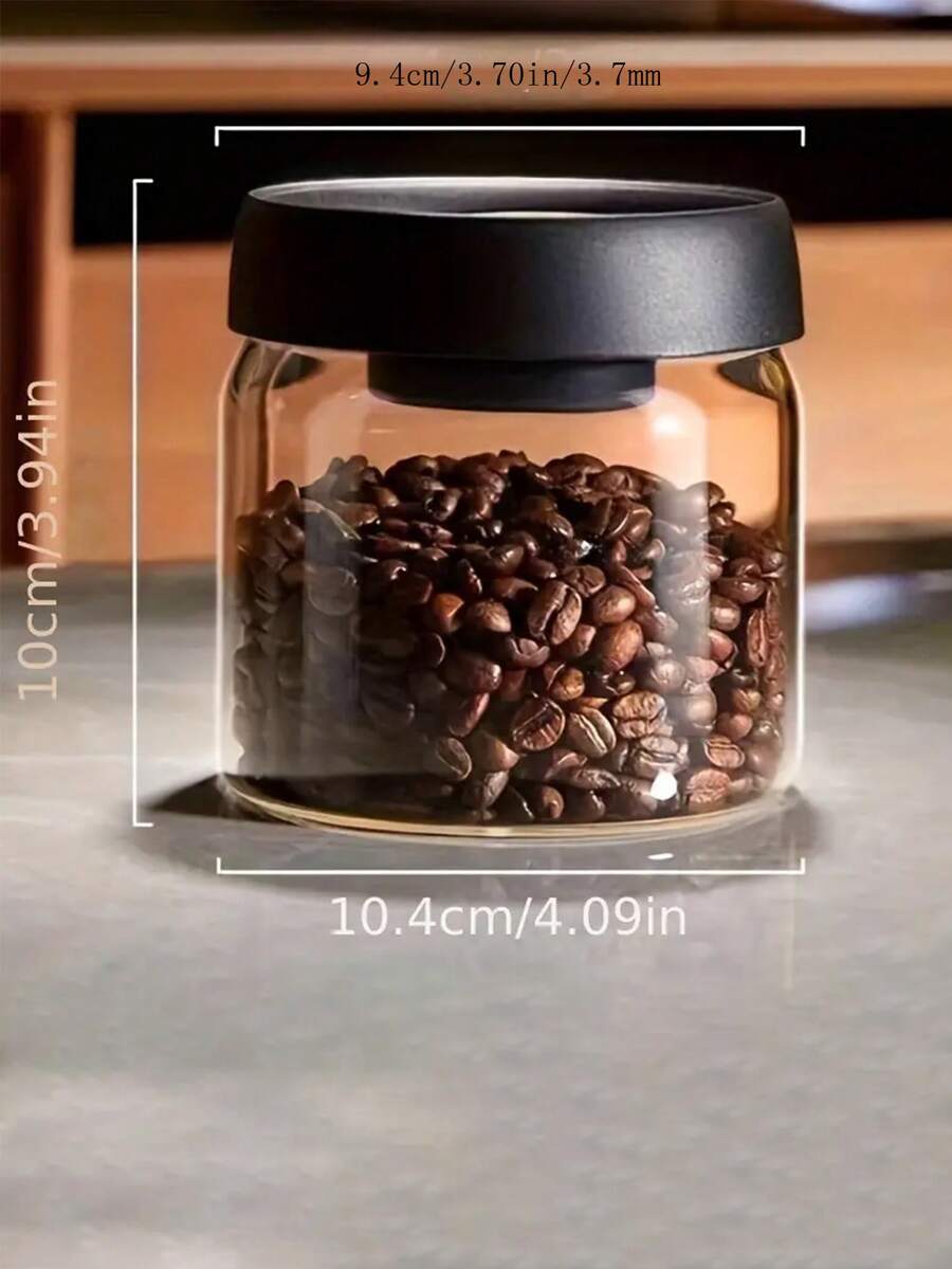 Coffee Bean Storage Glass Jar, Vacuum Sealed Food Storage Container For