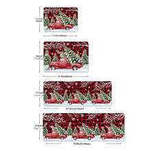1 件圣诞格子背景卡车和圣诞树门垫 - 白色 - 查看 3